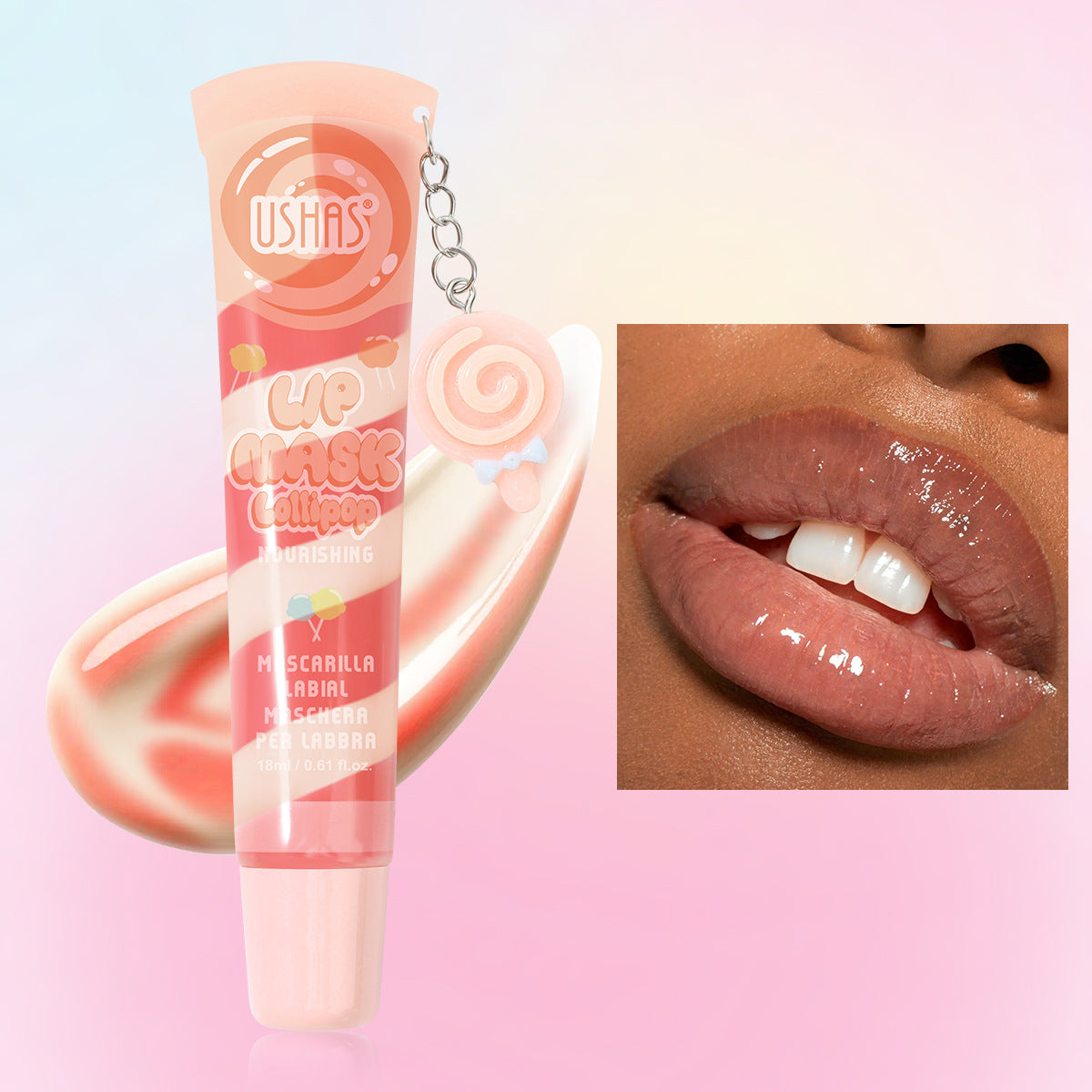 Rainbow Ice Cream Lip Gloss Moisturizing Lip Gloss Lip lollipop